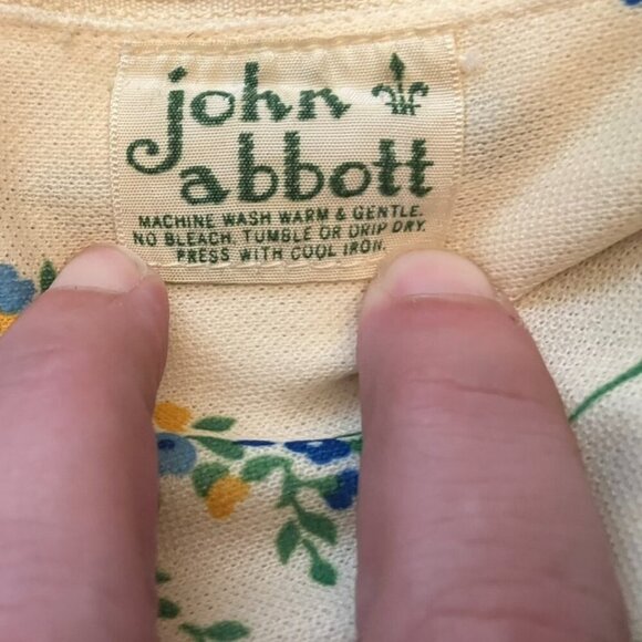 Vintage Ivory Blue Floral Dress - Picture 5 of 5